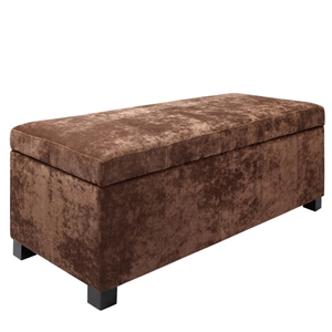 Suede Fabric Ottoman Storage Foot Stool 