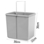 Dual Side Pull Out Rubbish Waste Basket 2 x 15L