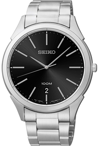 Seiko Mens Stainless Steel Date Watch SG