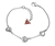 Guess Mini Shimmer Ladies Triple Heart Station Rhodium Bracelet