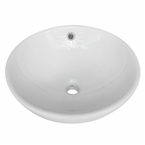 Round Ceramic Vessel Sink with Pop-up Ba