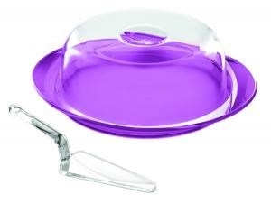 Violet Cake Dish with Dome & Slicer