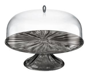 Grey Cake Stand with Dome