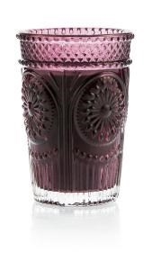Purple Coloured Glass Candle - Paraffin 