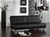 Modern Faux Leather Wooden Frame Black Sofa Bed