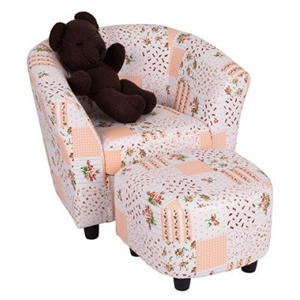 Childrens Tub Chair with Ottoman - Patch