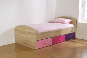 Ellis Single Bed with 3 Drawers on Casto